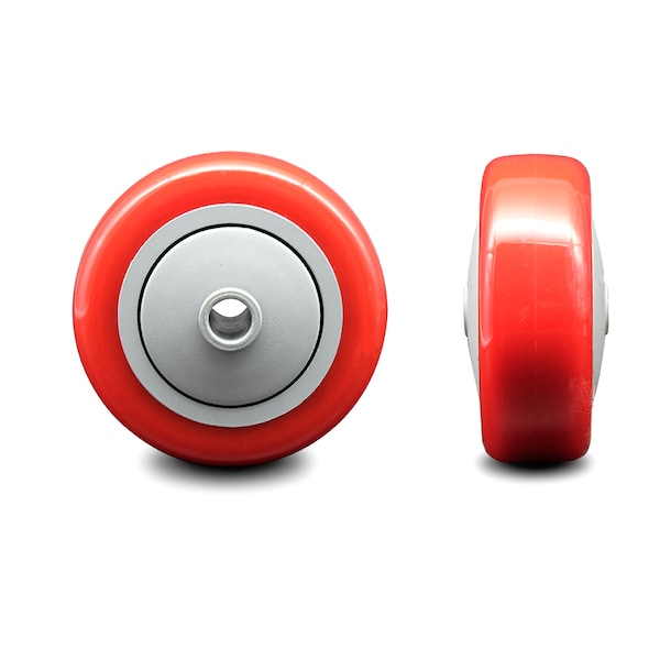SCC - 3" Red Poly on Polyolefin Wheel Only - 3/8" Bore - 300 lbs Capacity